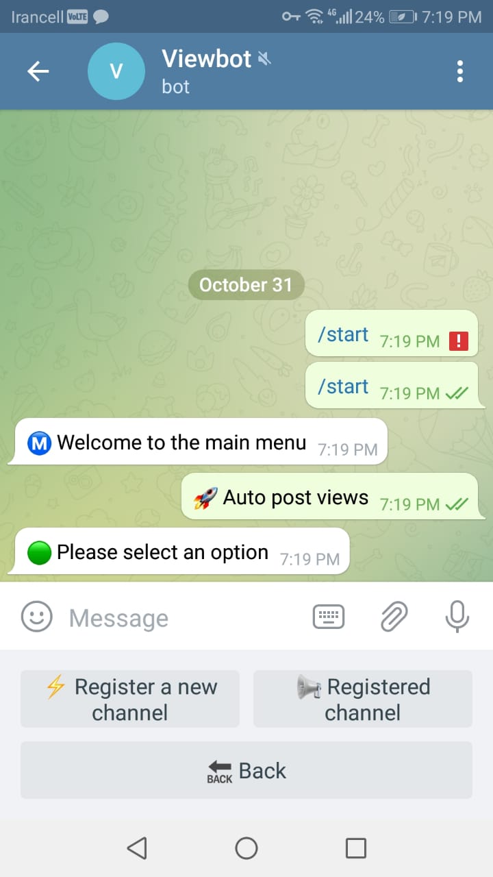 Auto telegram post views