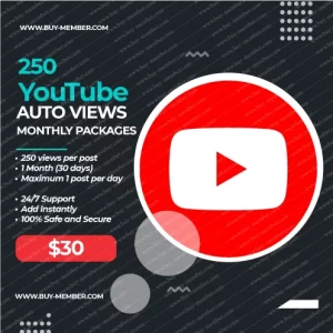 Auto Youtube views monthly package